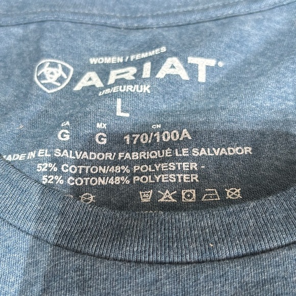 Ariat Farm Life Chick, extended back hem line,crewneck, logo, short sleeve T - Picture 8 of 8
